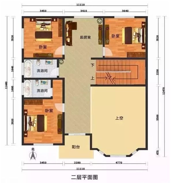 睿婕輕鋼別墅二層平面圖